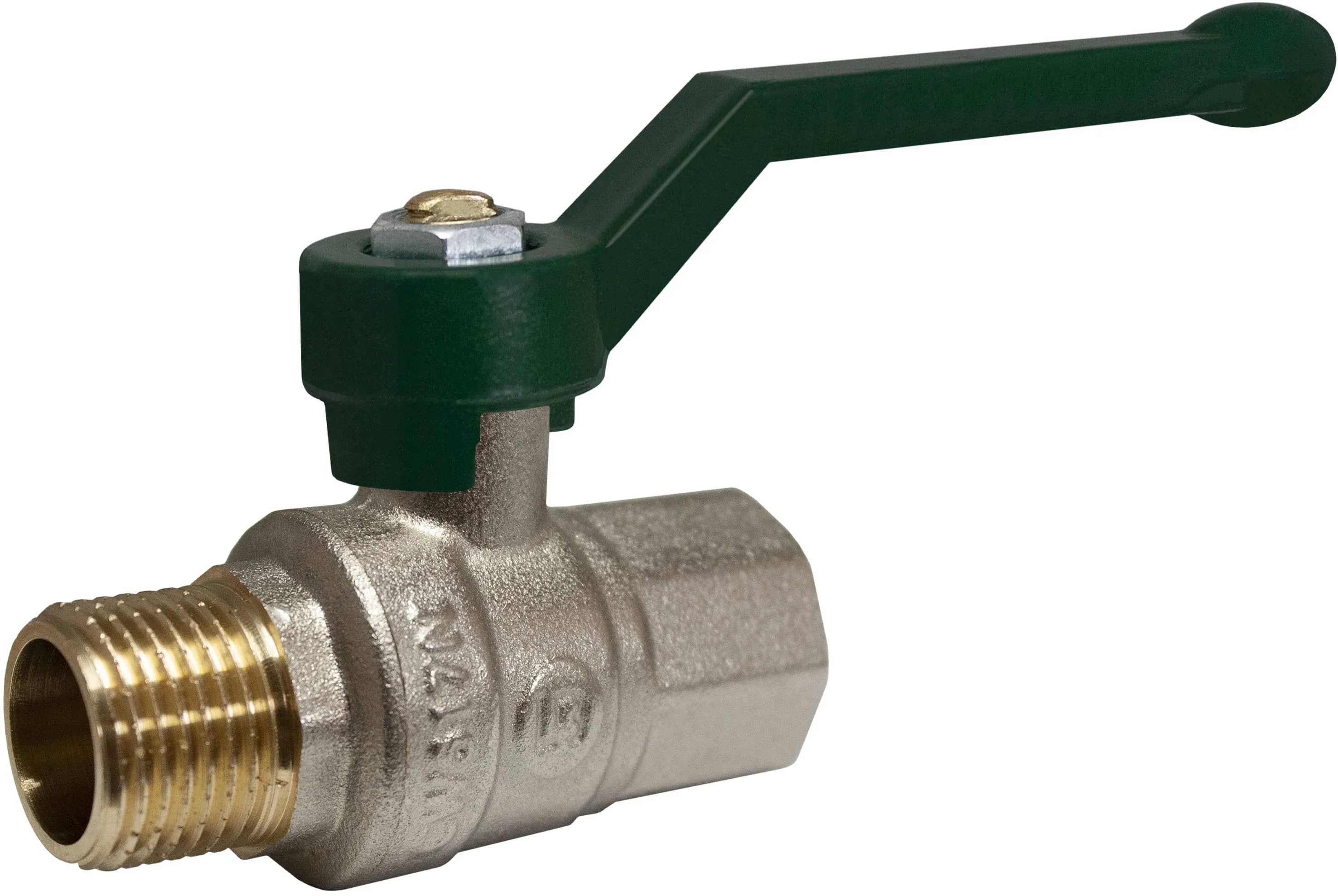 Кран кульовий в/з 50 ручка зелена нікель ""LB"" (шт) - 129039184