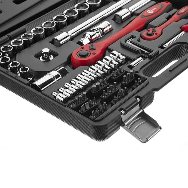 Набор инструментов, проф., 1/2"" + 1/4"", Cr-V, 72 ед., головки: 4-27 мм, биты: 33 ед., кейс - 586495041
