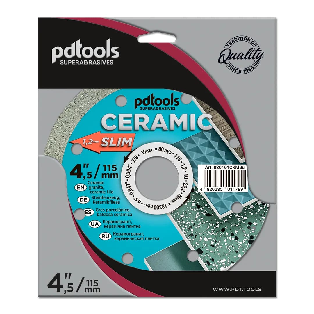 Круг алмазний PDTools 115 1,2 10 22,2 CERAMIC SLIM - 815610735