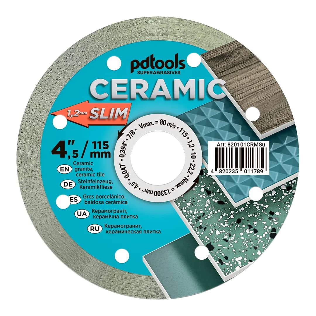 Круг алмазний PDTools 115 1,2 10 22,2 CERAMIC SLIM - 815610735