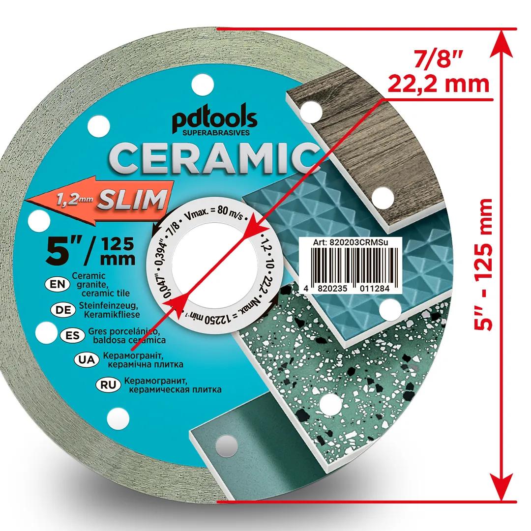 Алмазный круг PDTools 125 1,2 10 22,2 CERAMIC SLIM - 119946