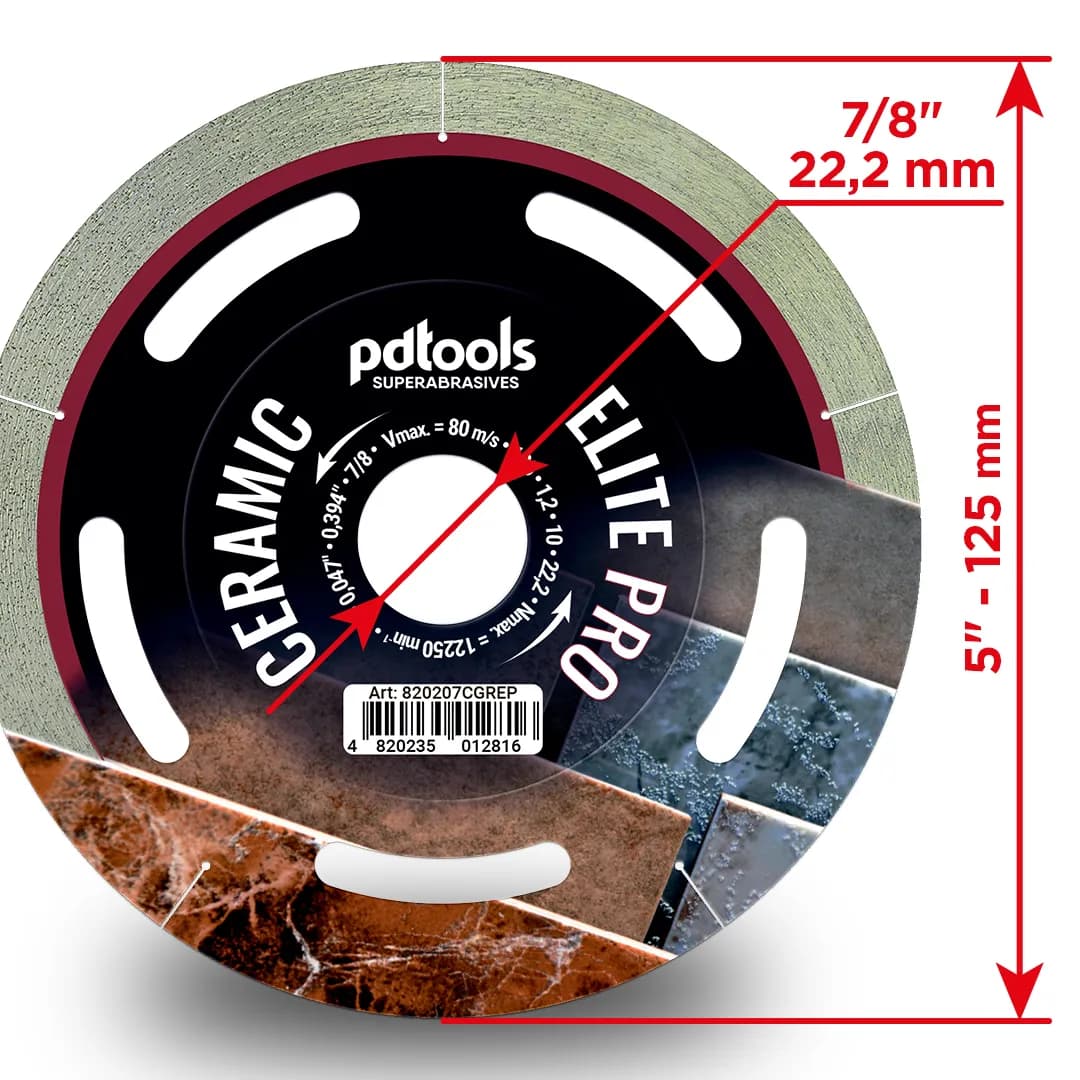 Круг алмазний PDTools 125 1,2 10 22,2 CERAMIC ELITE PRO - 701502617
