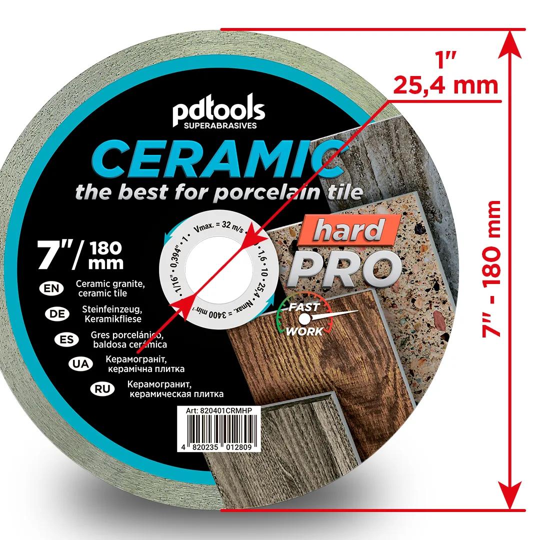 Круг алмазний PDTools 180 1,6 10 25,4 CERAMIC HARD PRO - 120006