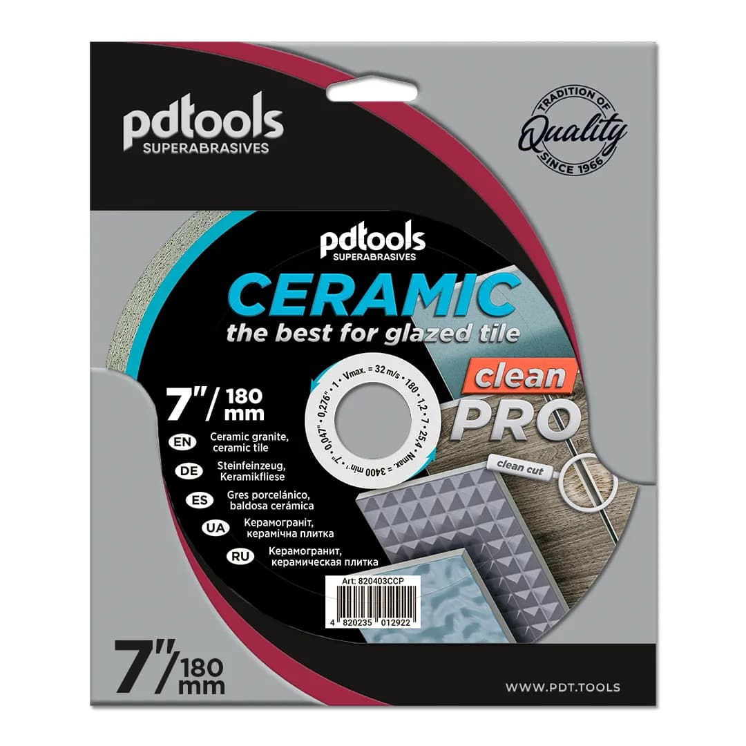 Круг алмазний PDTools 180 1,2 7 25,4 СERAMIC CLEAN PRO - 854327336