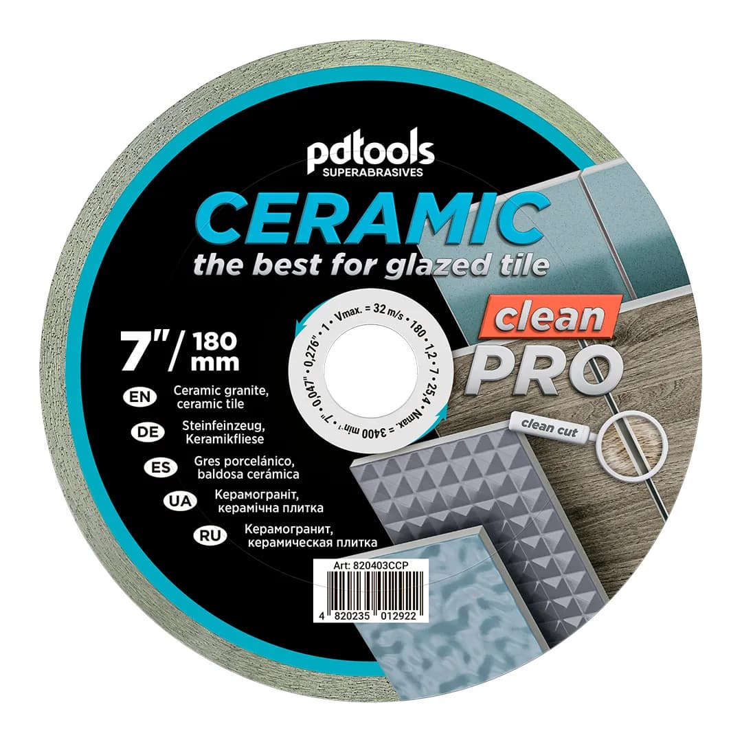 Круг алмазний PDTools 180 1,2 7 25,4 СERAMIC CLEAN PRO - 854327336