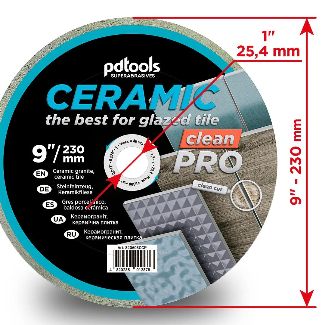 Алмазный круг PDTools 230 1,2 7 25,4 CERAMIC CLEAN PRO - 120042