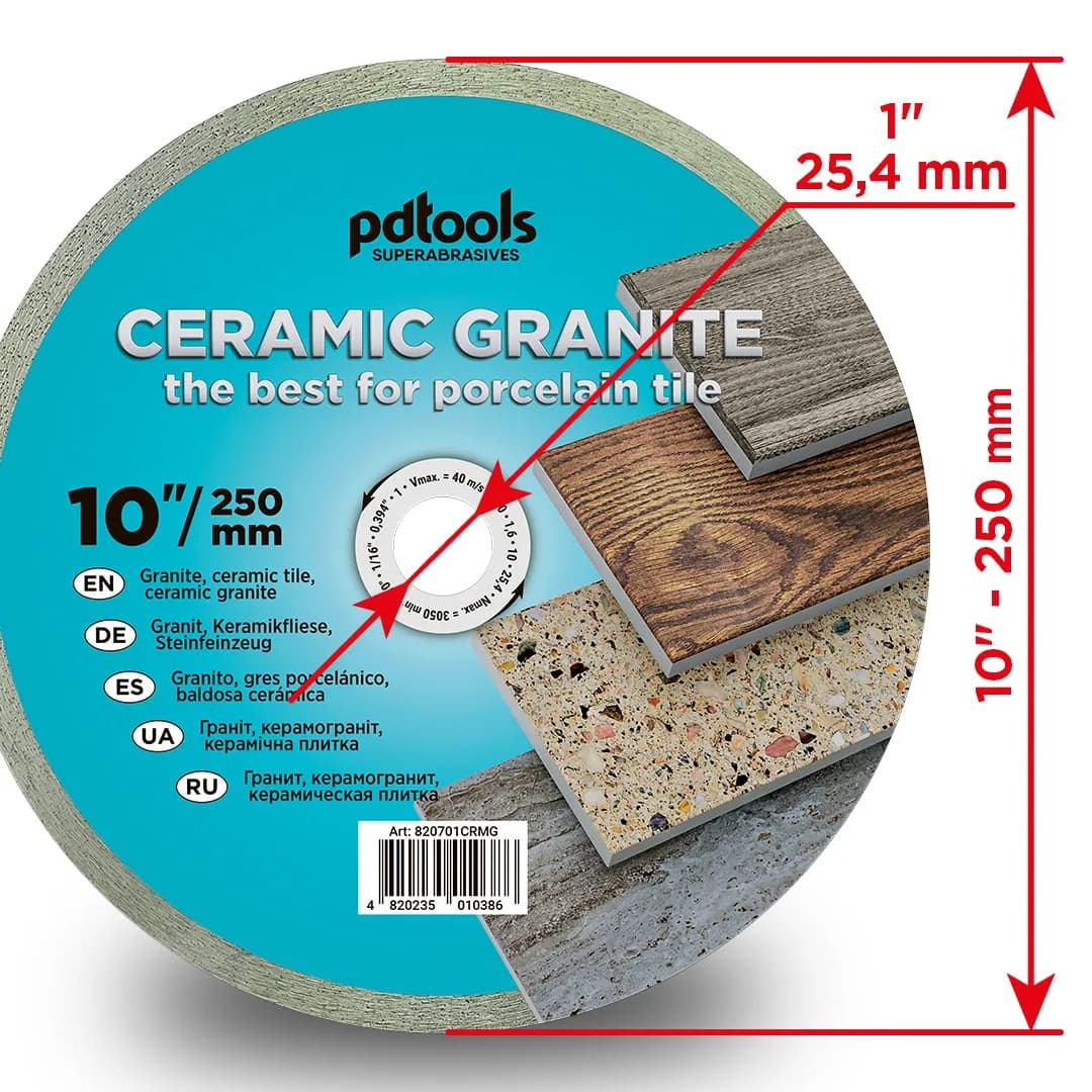 Круг алмазний PDTools 250 1,6 10 25,4 СERAMIC GRANITE - 723400496