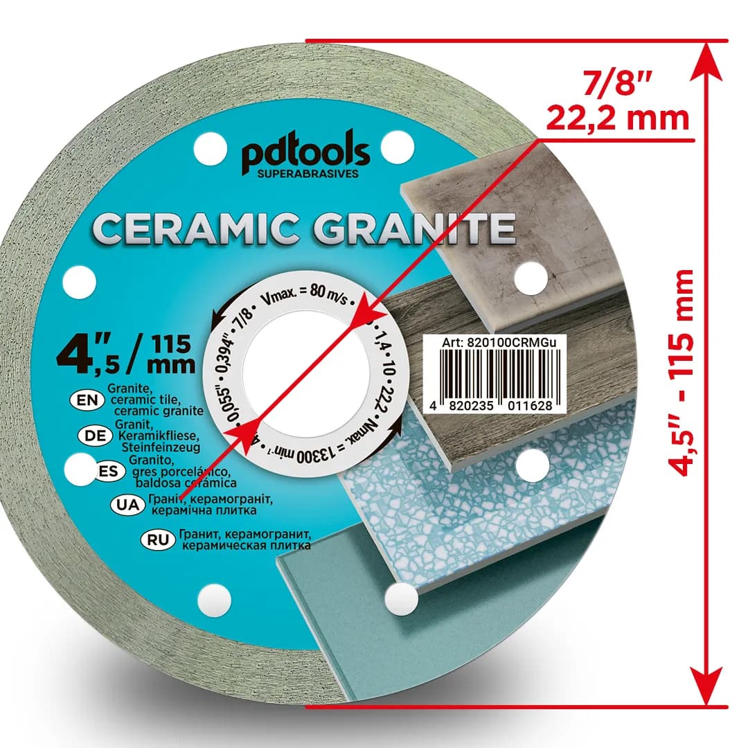 Круг алмазний PDTools 115 1,4 10 22,2 СERAMIC GRANITE - 103518725