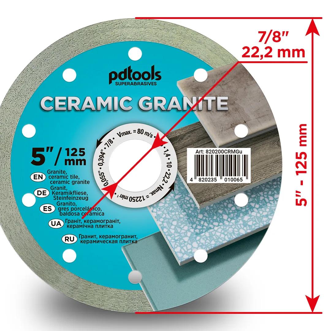 Круг алмазний PDTools 125 1,4 10 22,2 СERAMIC GRANITE - 120078