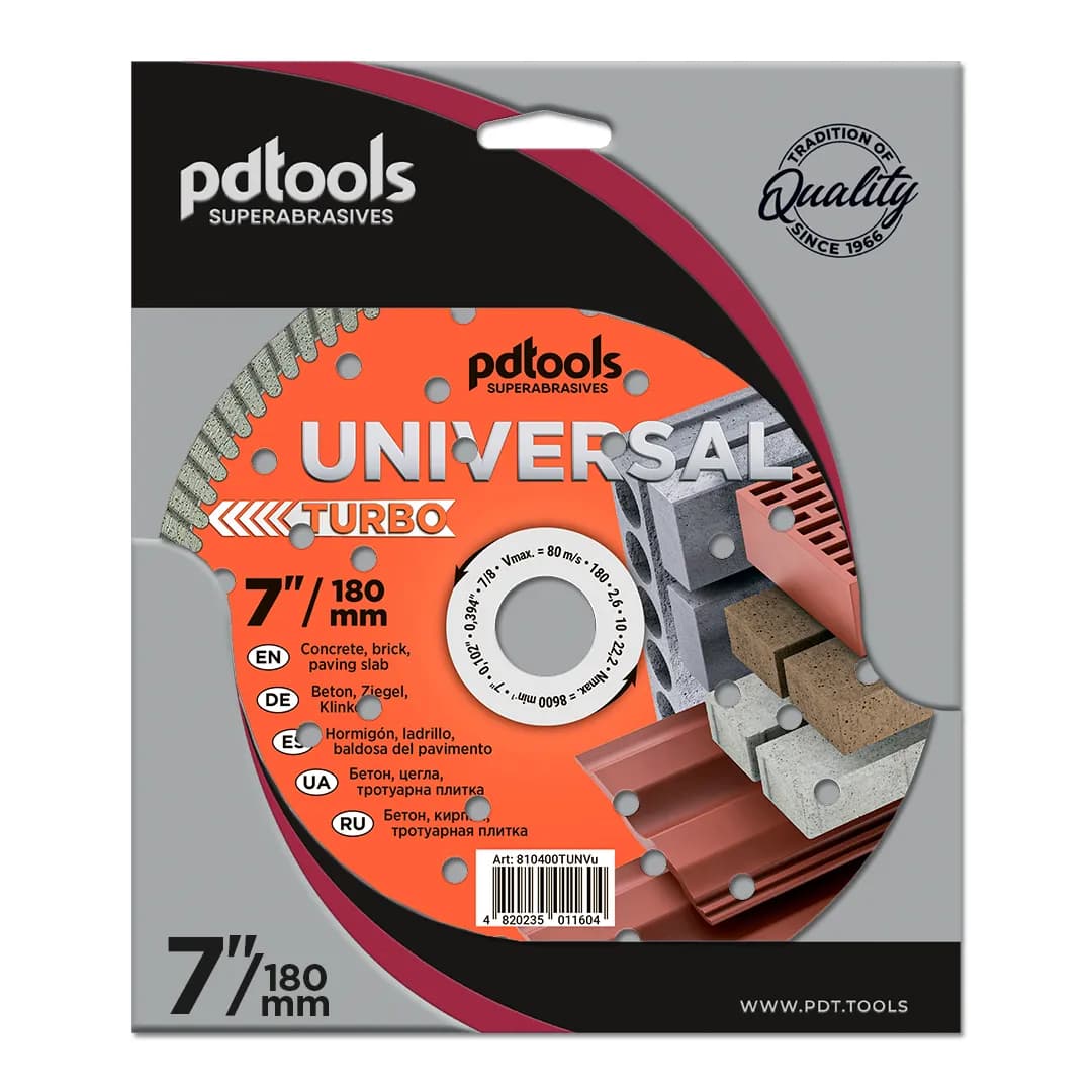 Круг алмазний PDTools 180 2,6 10 22,2 TURBO UNIVERSAL - 724556823