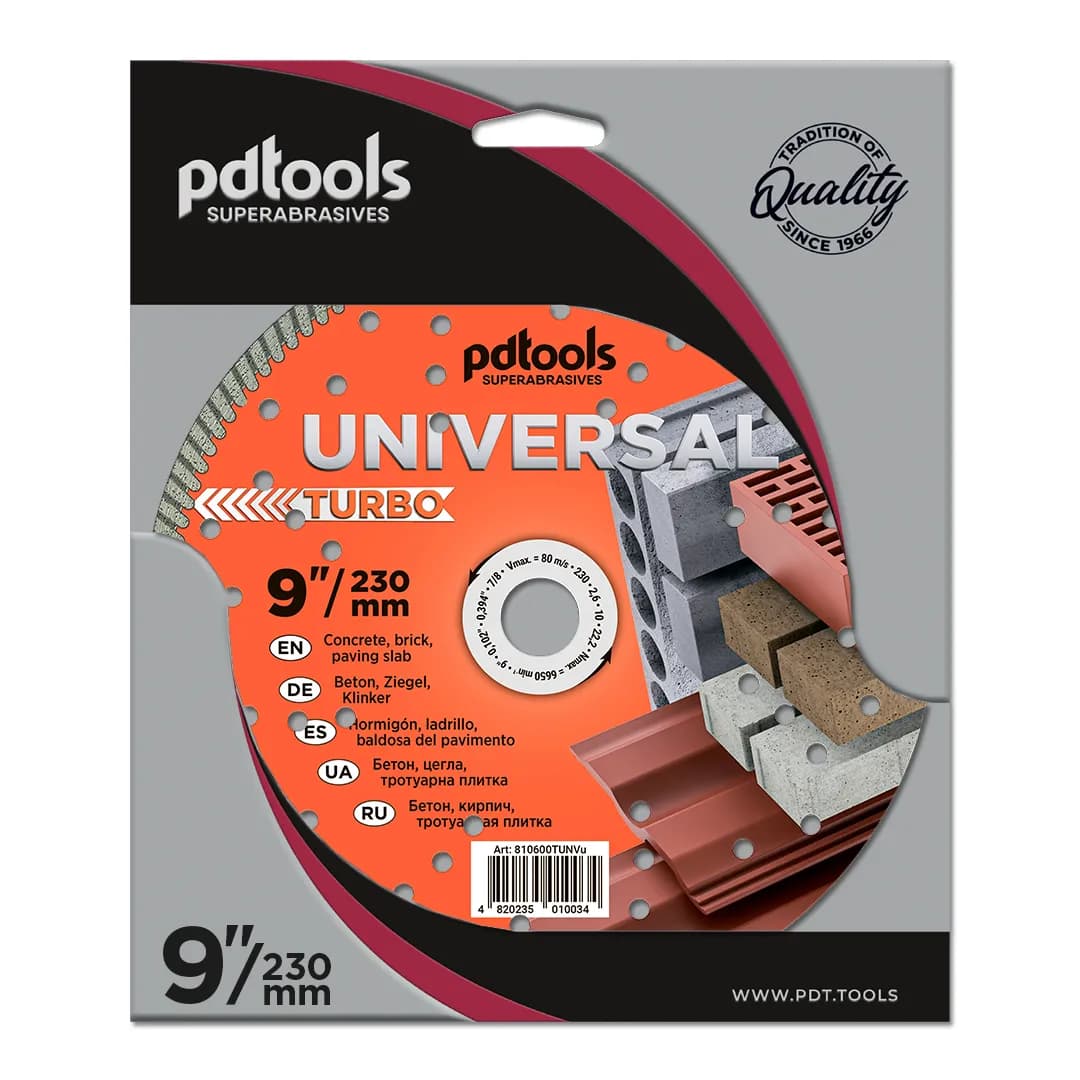 Круг алмазний PDTools 230 2,6 10 22,2 TURBO UNIVERSAL - 824640734