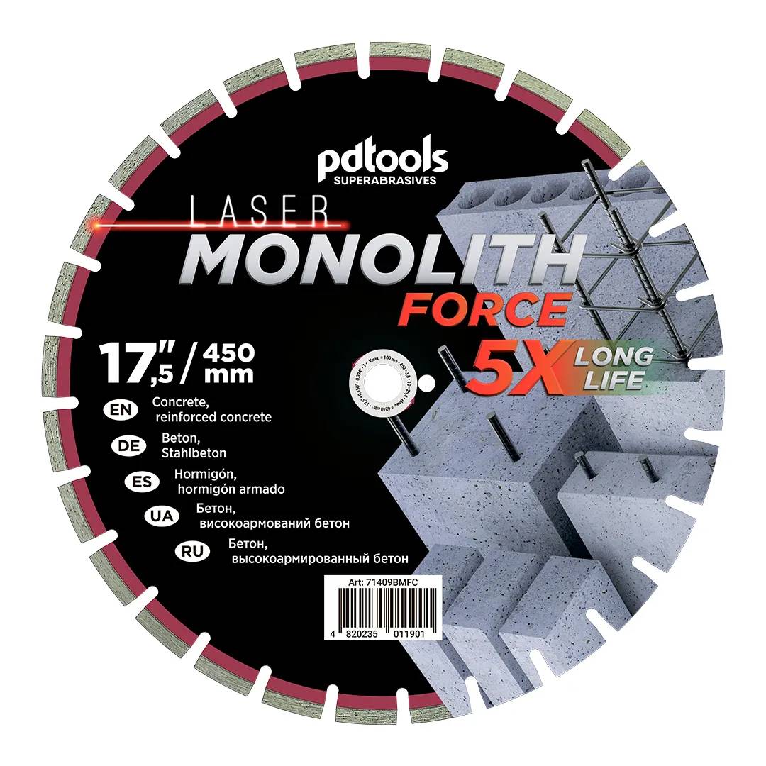 Круг алмазний PDTools 450 3.8 10 25.4 MONOLITH FORCE - 120145