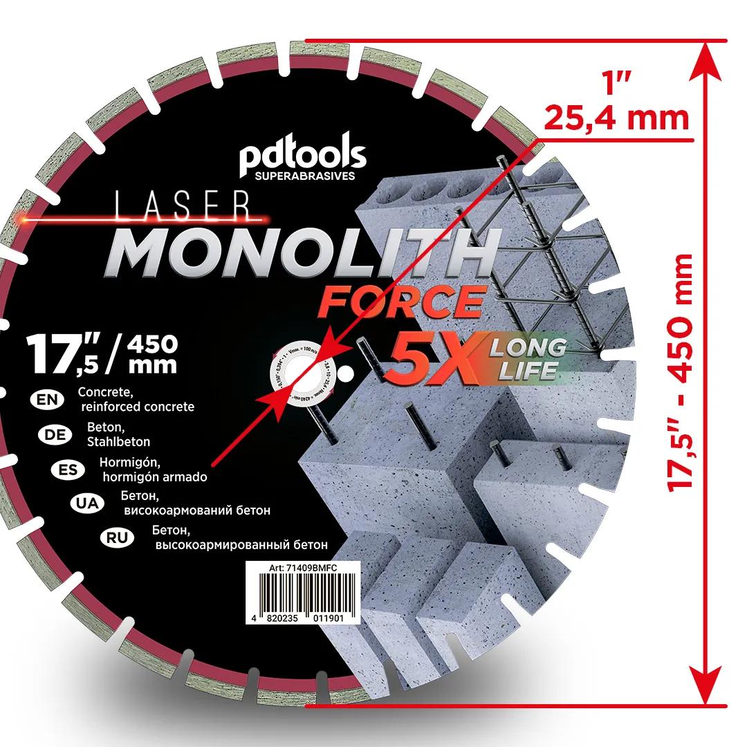 Круг алмазний PDTools 450 3.8 10 25.4 MONOLITH FORCE - 120147