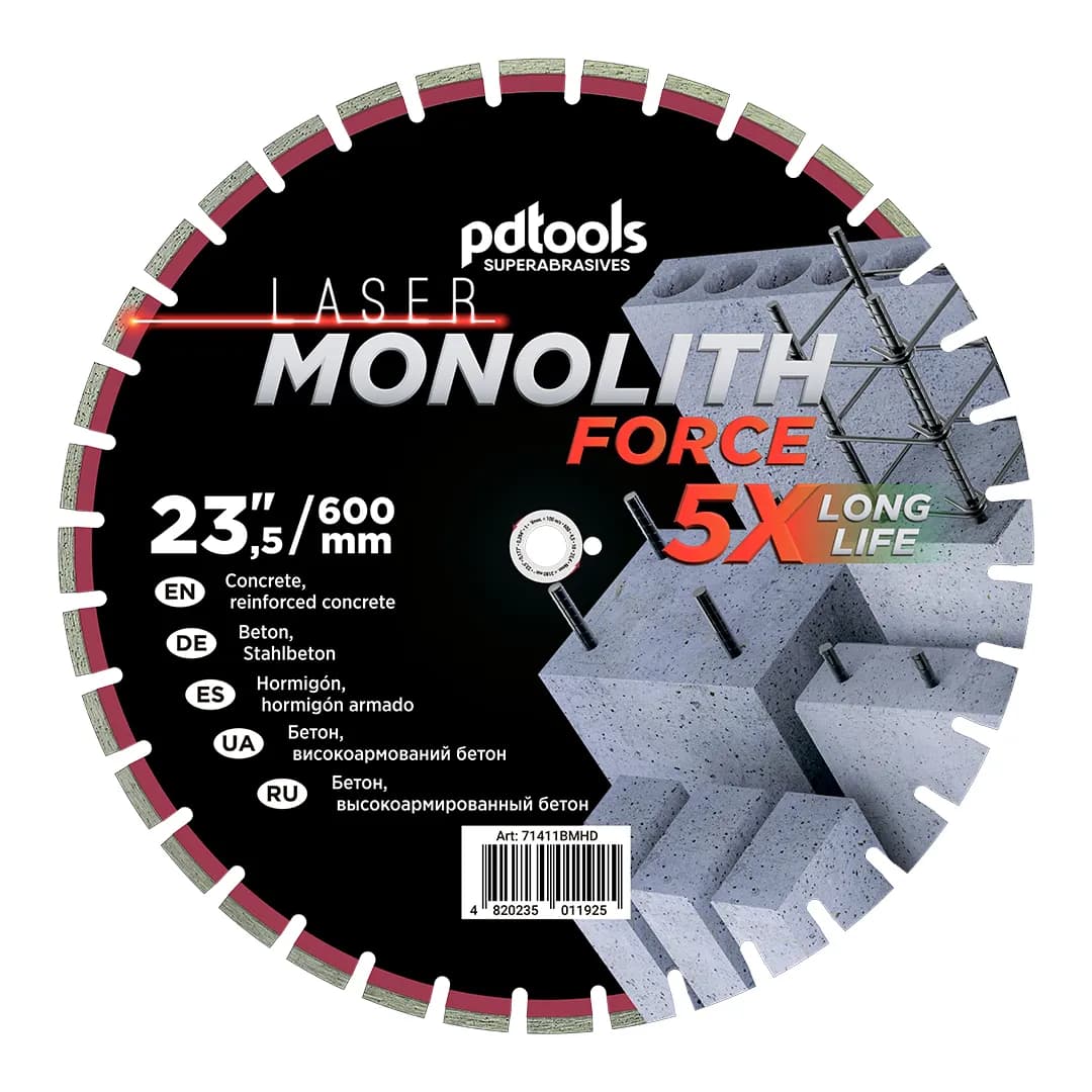Круг алмазний PDTools 600 4.5 10 25.4 MONOLITH FORCE - 376608985