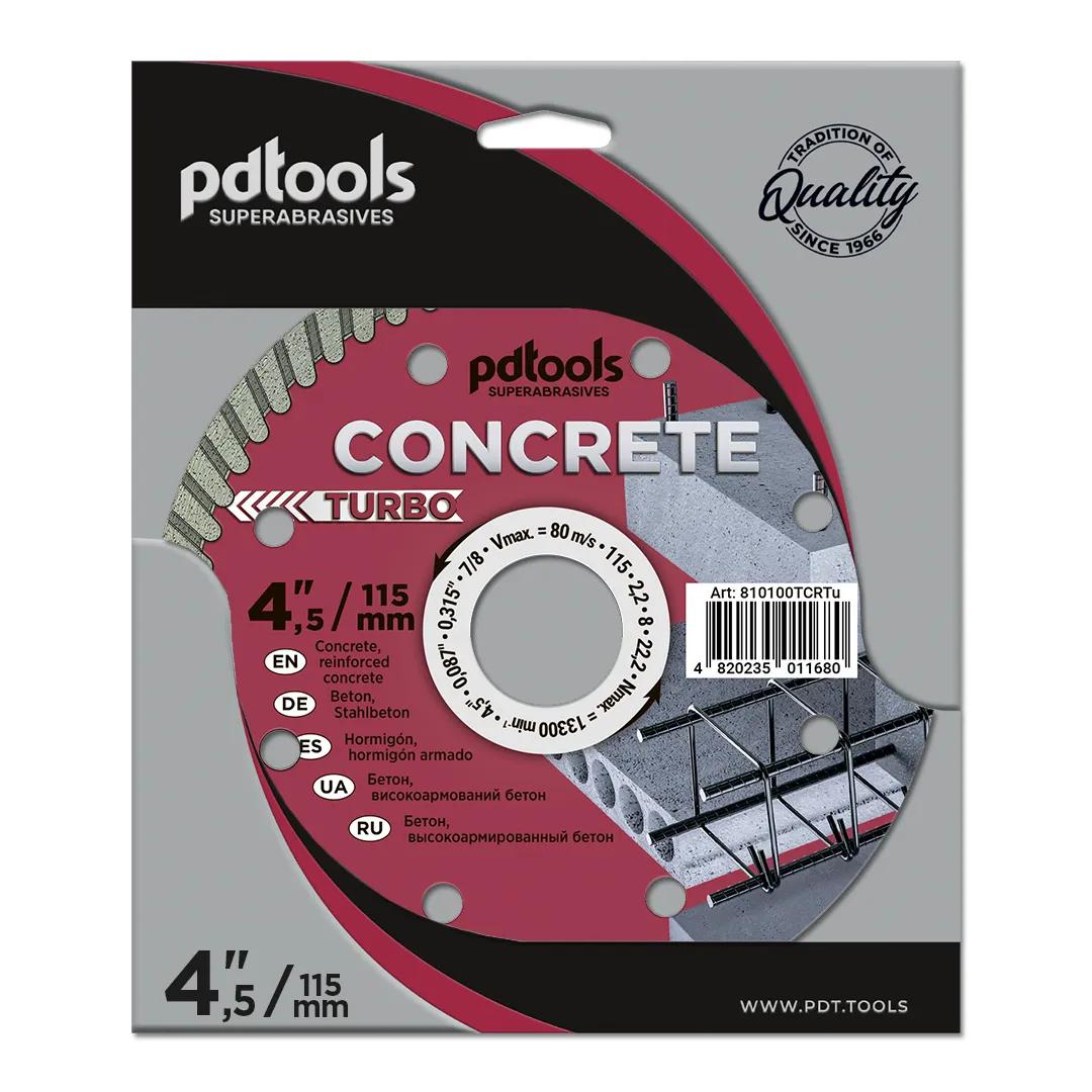 Круг алмазний PDTools 115 2,2 8 22,2 TURBO CONCRETE - 120178