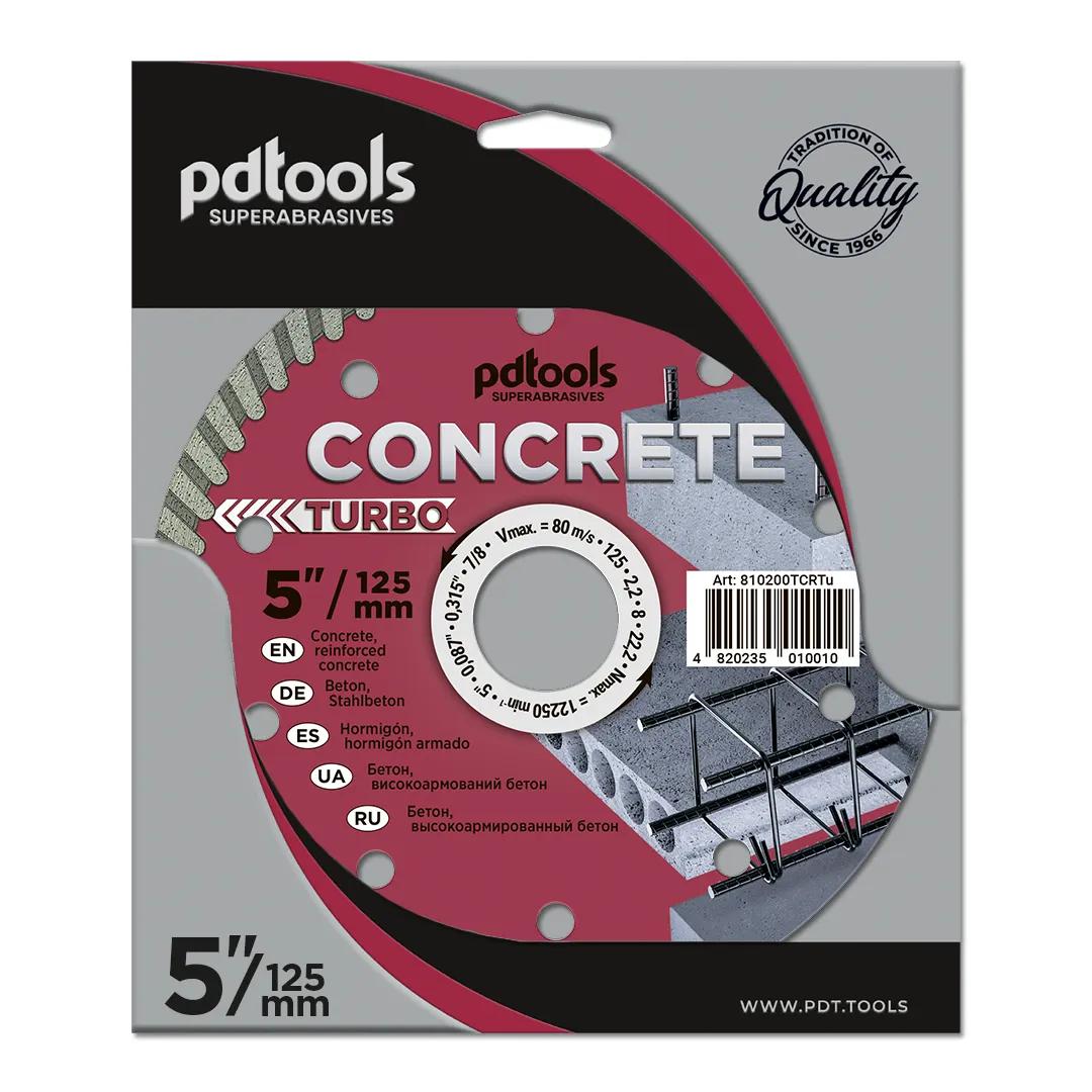 Круг алмазный PDTools 125 2,2 8 22,2 TURBO CONCRETE - 120182