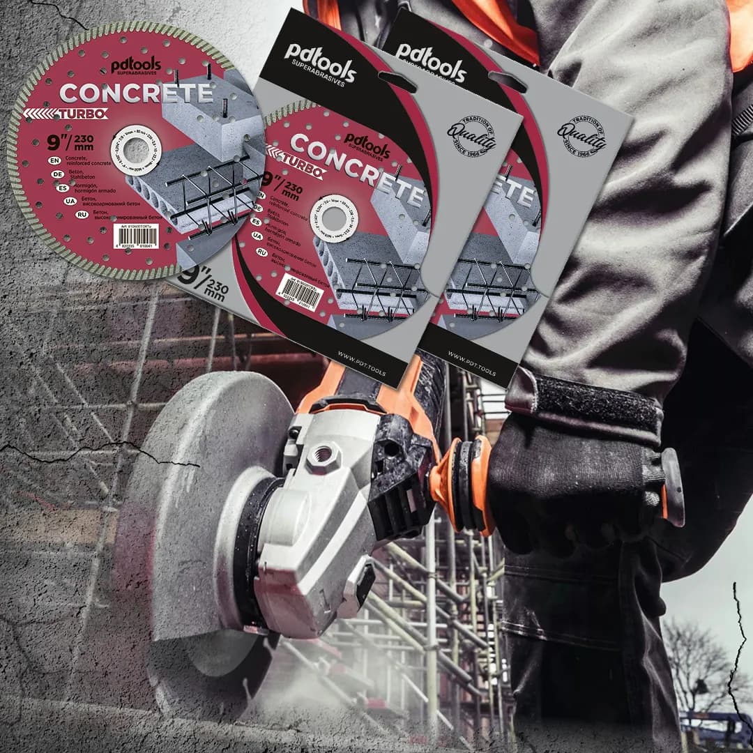 Круг алмазний PDTools 230 2,6 10 22,2 TURBO CONCRETE - 424294449
