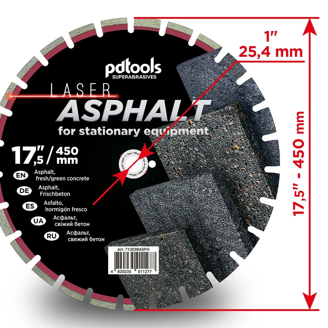 Круг алмазний PDTools 450 3.8 10 25.4 ASPHALT - 338867288