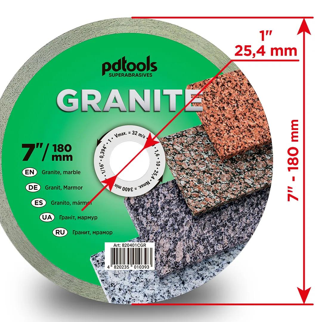 Круг алмазний PDTools 180 1,6 10 25,4 GRANITE - 120259