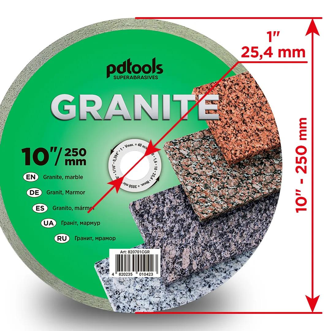 Круг алмазный PDTools 250 1,6 10 25,4 GRANITE - 120271