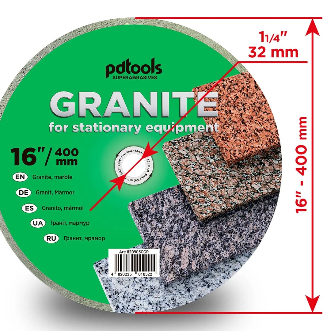 Круг алмазний PDTools 400 2,2 10 32 GRANITE - 328157039