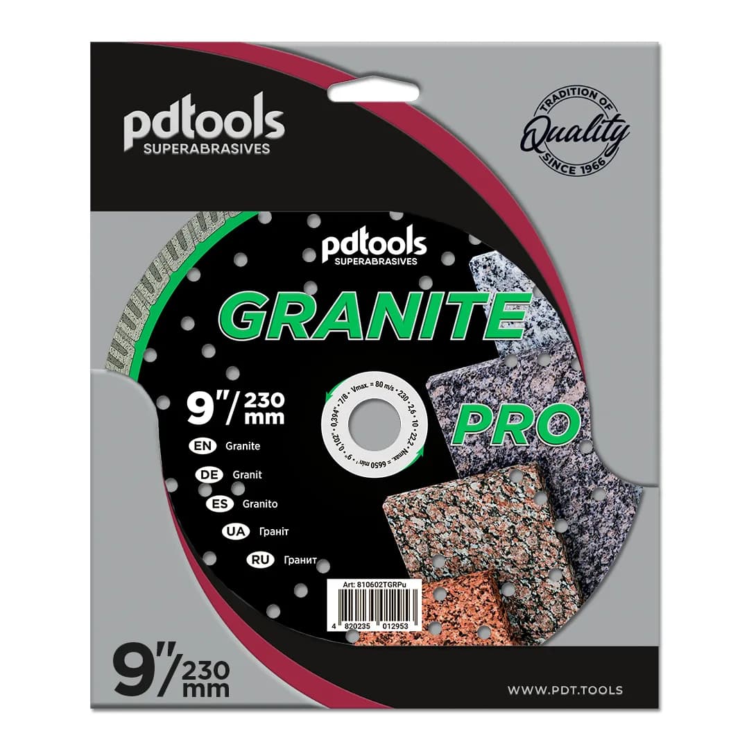 Круг алмазний PDTools 230 2,6 10 22,23 TURBO GRANITE PRO - 017998605
