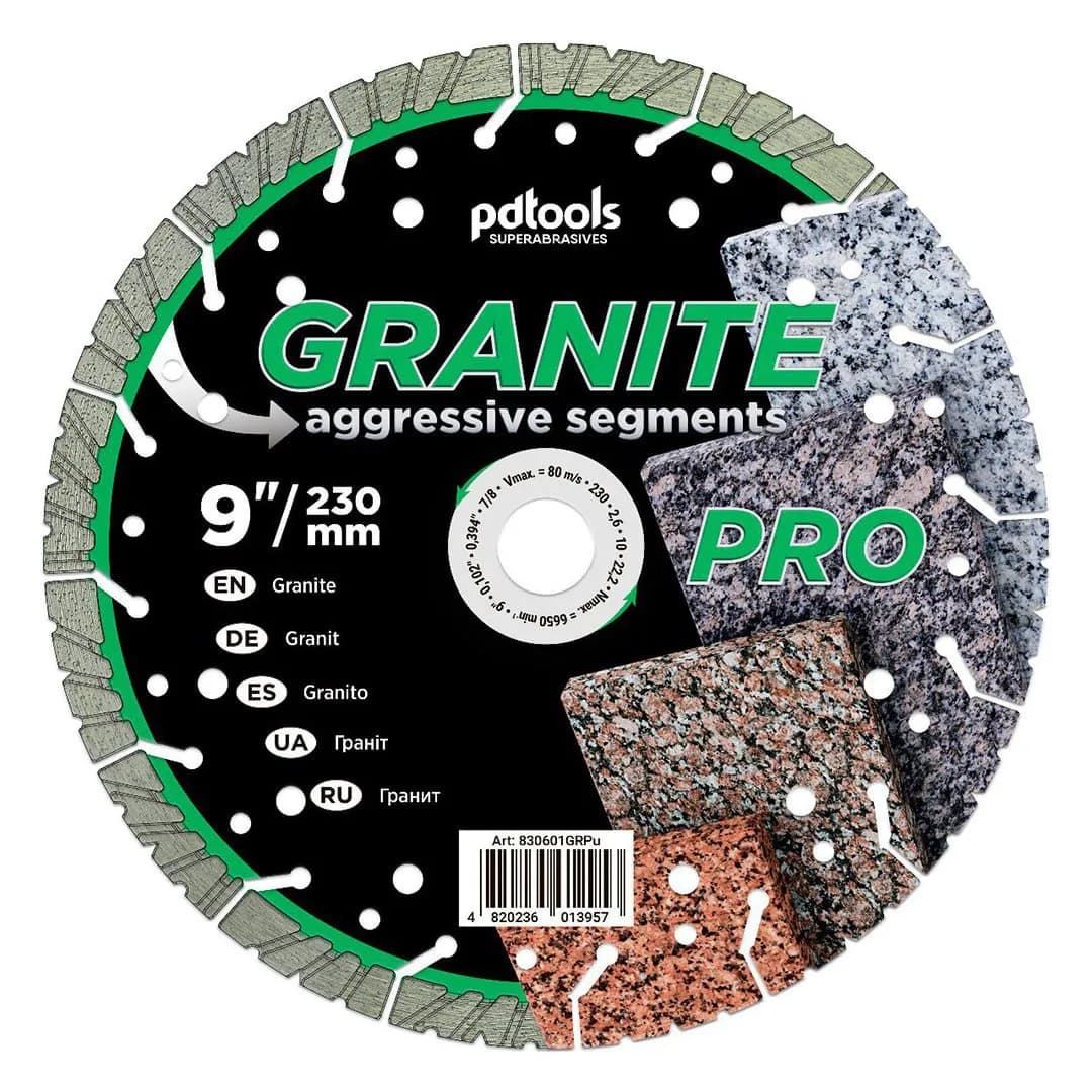 Круг алмазний PDTools 230 2,6 10 22,23 GRANITE PRO - 715460555