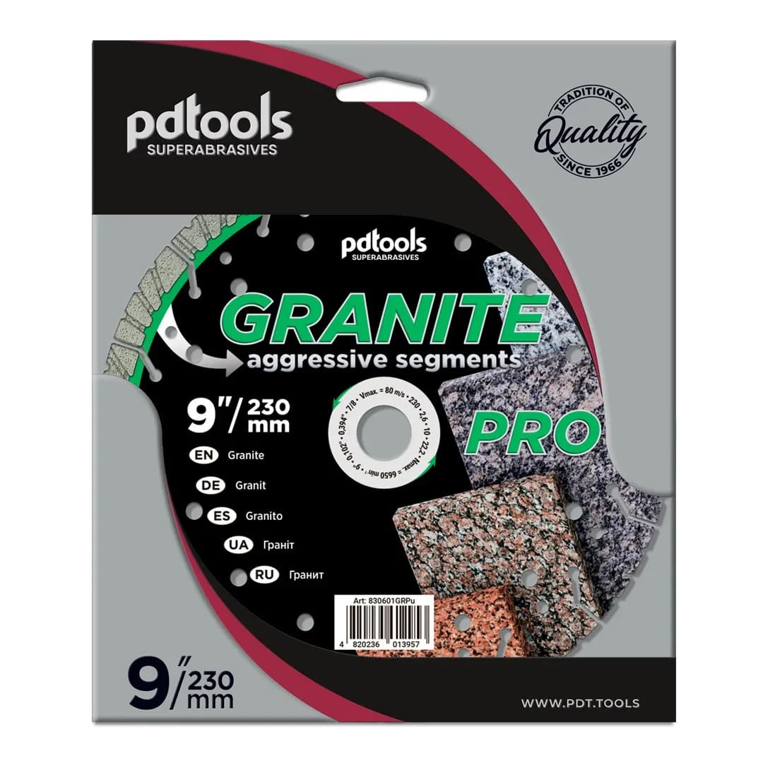 Круг алмазний PDTools 230 2,6 10 22,23 GRANITE PRO - 715460555