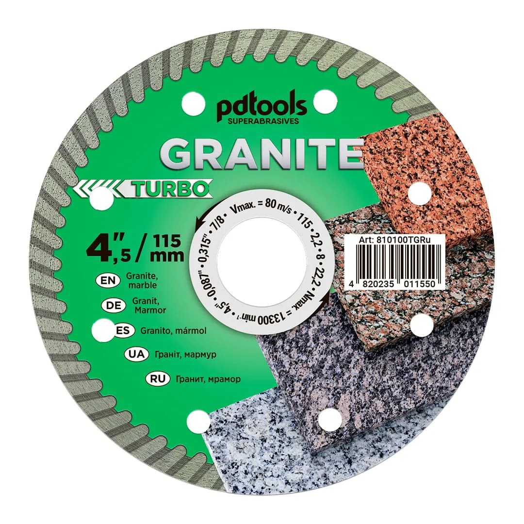 Круг алмазний PDTools 115 2,2 8 22,2 TURBO GRANITE - 042368171