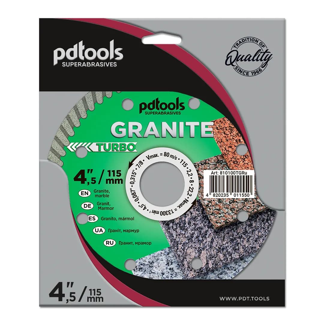 Круг алмазний PDTools 115 2,2 8 22,2 TURBO GRANITE - 042368171