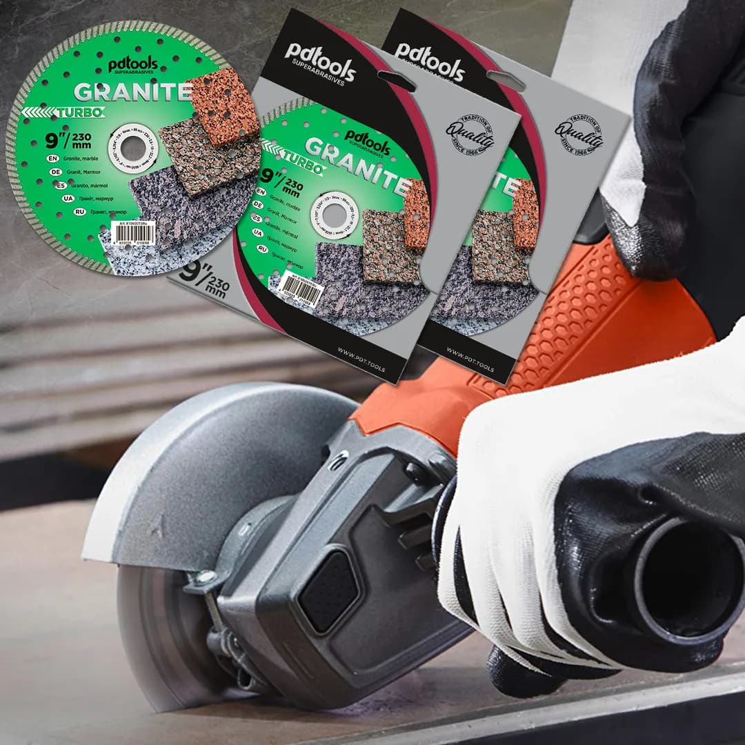 Круг алмазний PDTools 230 2,6 10 22,2 TURBO GRANITE - 446834706