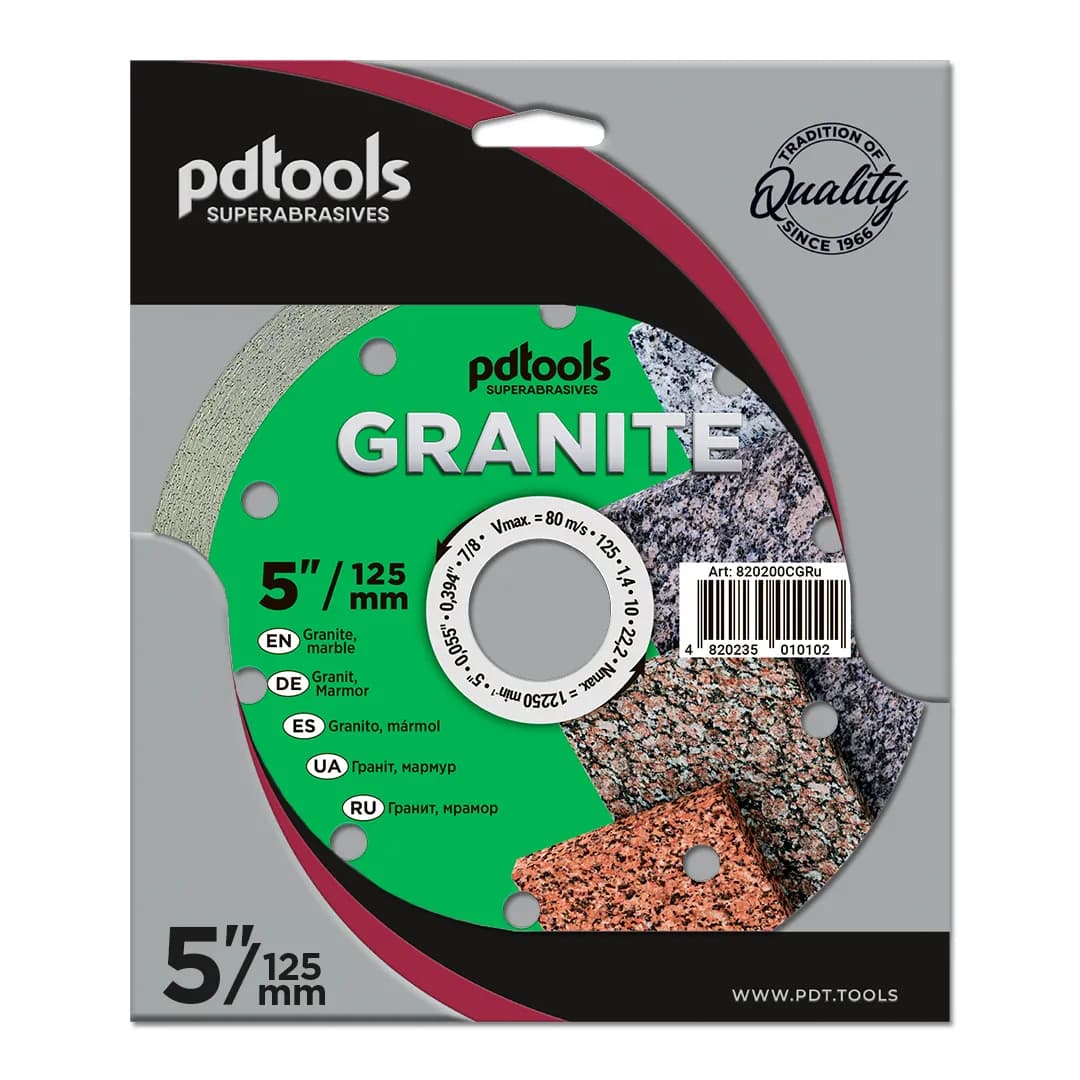Круг алмазний PDTools 125 1,4 10 22,2 GRANITE - 030013407