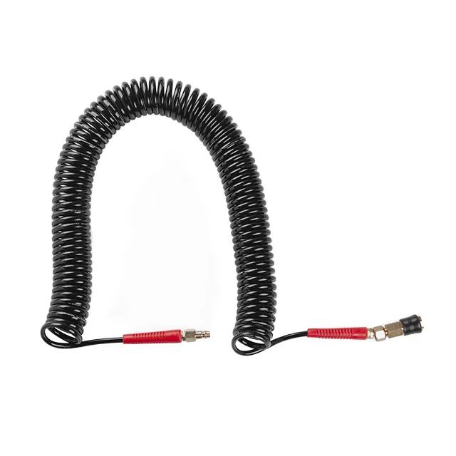 Шланг BLACK M-Flex 5,5×8 мм, 15 м, спіральний поліуретановий, з поворотним шарніром, латунними швидкороз'ємними з'єднаннями, STORM - 121274