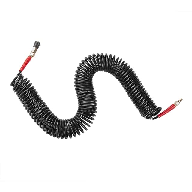 Шланг BLACK M-Flex 5,5×8 мм, 20 м, спіральний поліуретановий, з поворотним шарніром, латунними швидкороз'ємними з'єднаннями, STORM - 555151036