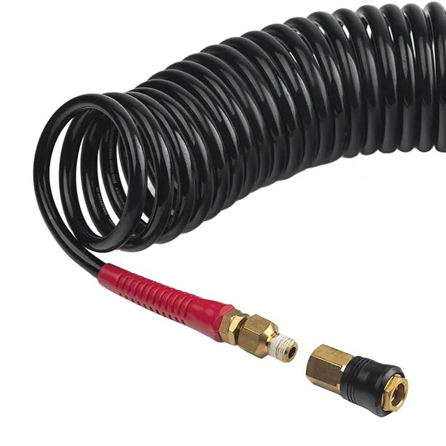 Шланг BLACK M-Flex 6,5×10 мм, 20 м, спиральный полиуретановый, с поворотным шарниром, латунными быстроразъемными соединениями, STORM - 121292