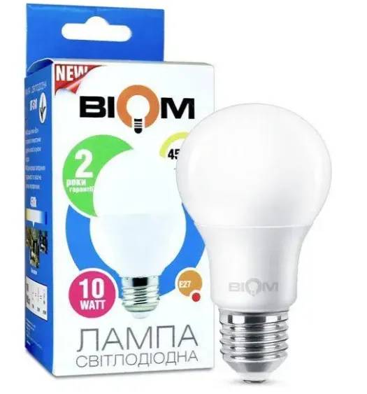 Світлодіодна енергоощадна лампа 8W E27 BIOM BT-508 A60 4500К матова - 125235