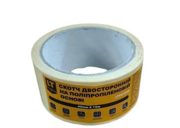 Скотч двухсторонний, на полипропиленовой основе, 48 мм*5 метров - 125331