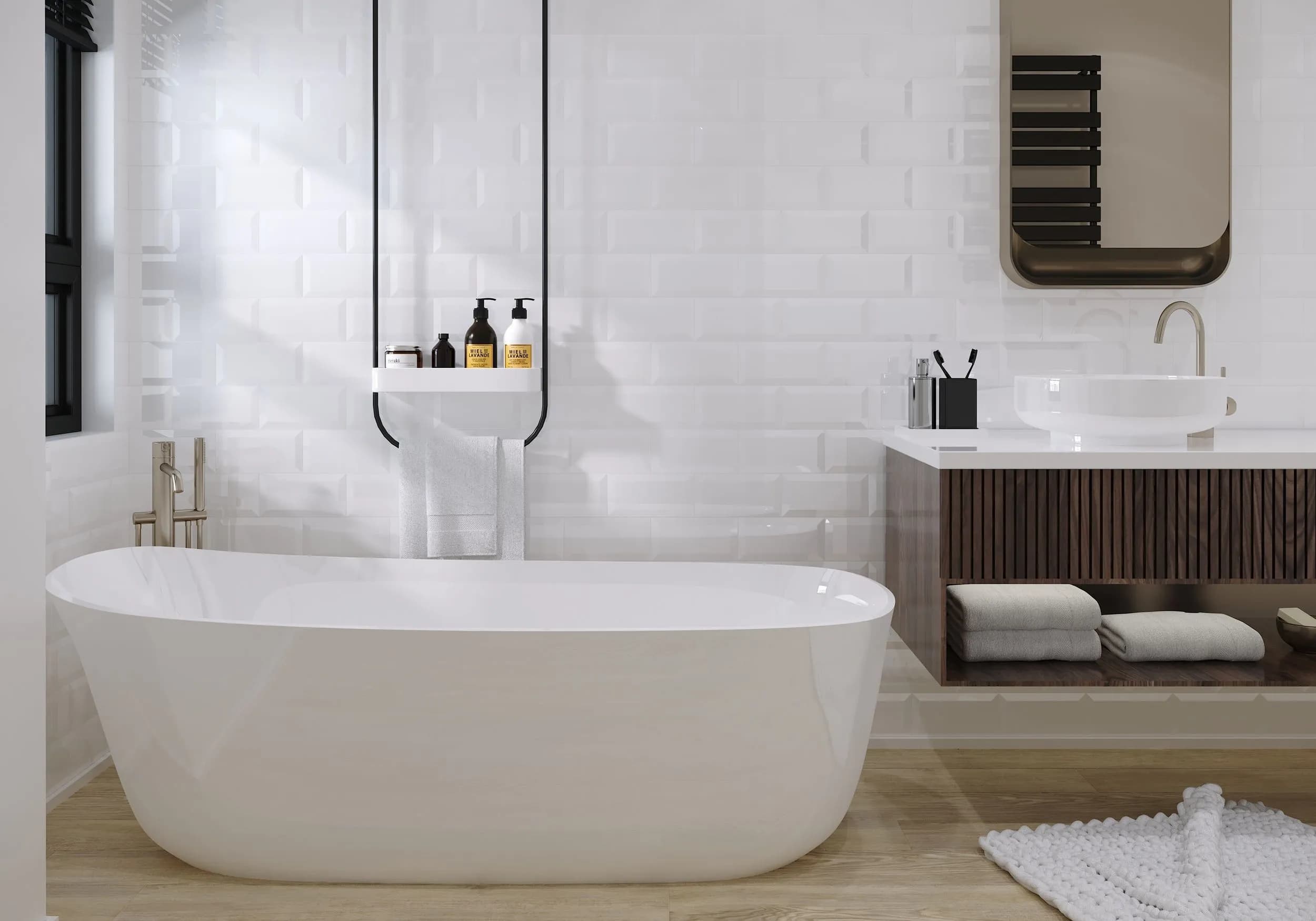 Плитка Metrotiles білий 100x200x7 - 884106116