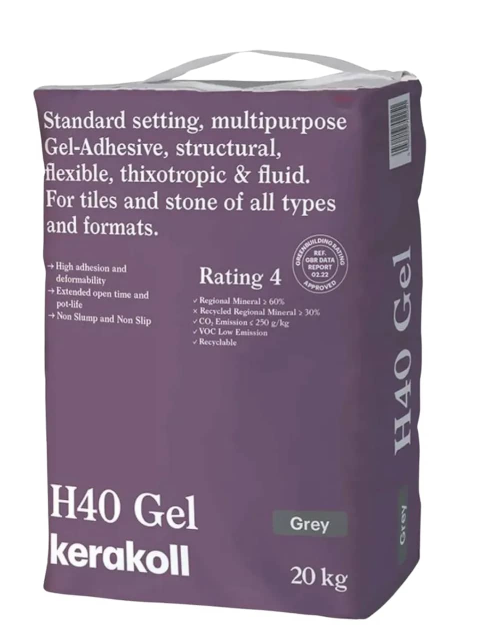 Клей для всіх форматів плитки Kerakoll H40 Gel Grey 20 кг (H40G) - 129086
