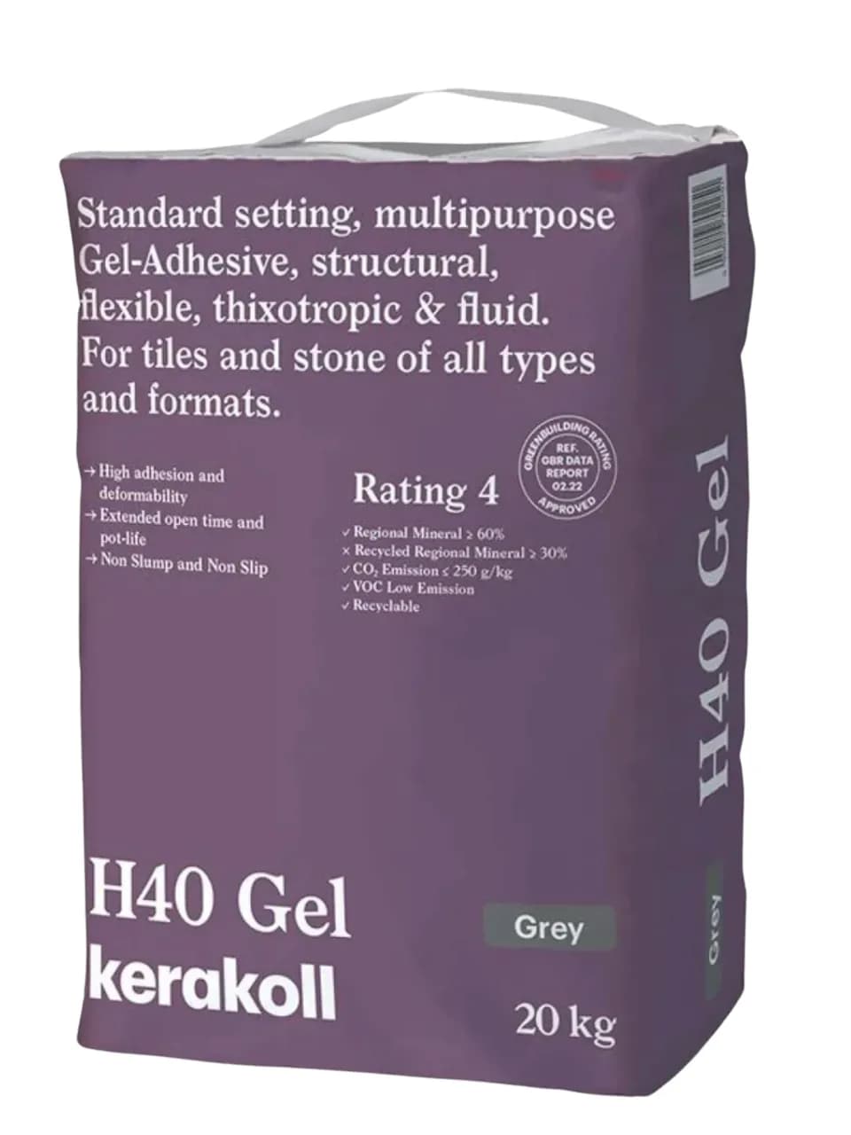 Клей для всіх форматів плитки Kerakoll H40 Gel Grey 20 кг (H40G) - 622190830