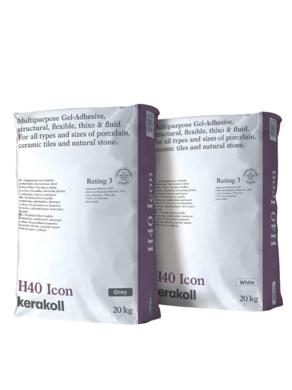 Клей для всіх форматів плитки Kerakoll H40 Icon Grey 20 кг (H40IG) - 739166400
