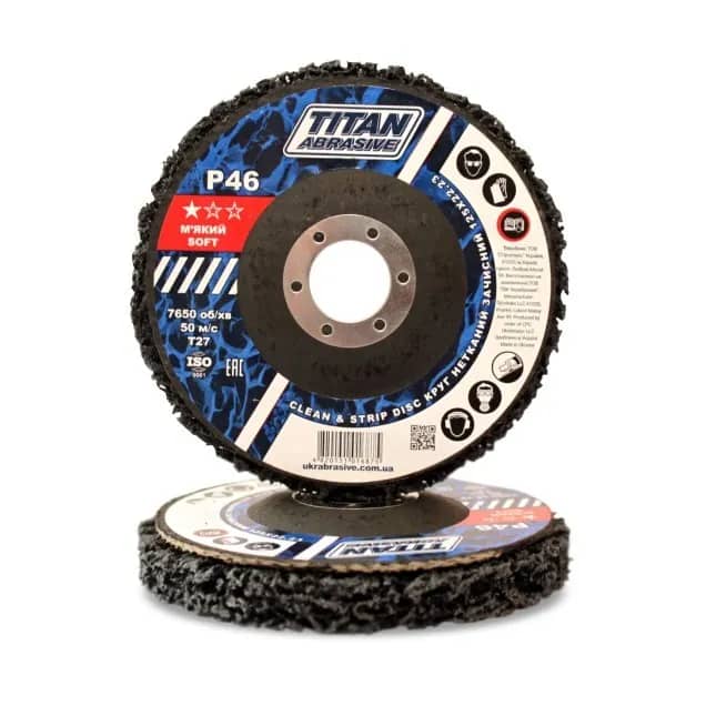 Круг нетканый зачистной коралл TITAN ABRASIVE 125*22.23 (P46) T27 м'який/soft - 129134