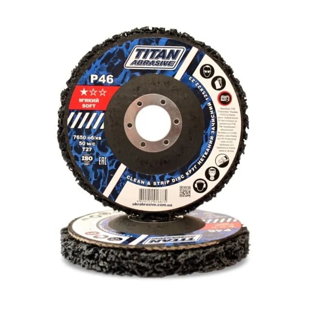 Круг нетканый зачистной коралл TITAN ABRASIVE 125*22.23 (P46) T27 м'який/soft - 366236903
