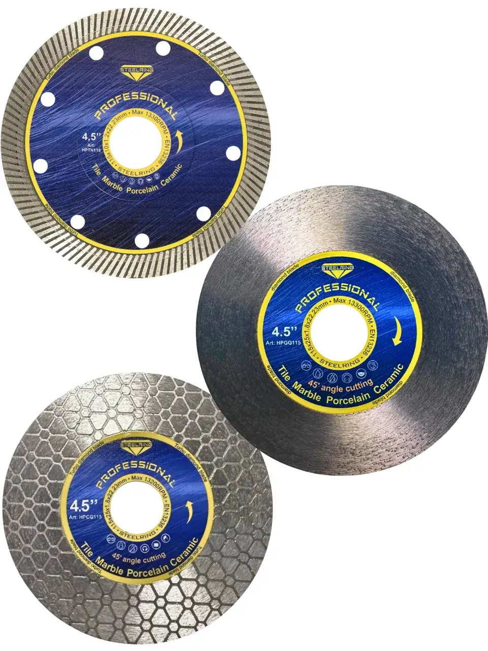 Комплект алмазних дисків Steelring Ø115 мм (KOMHPCG115) - 129188