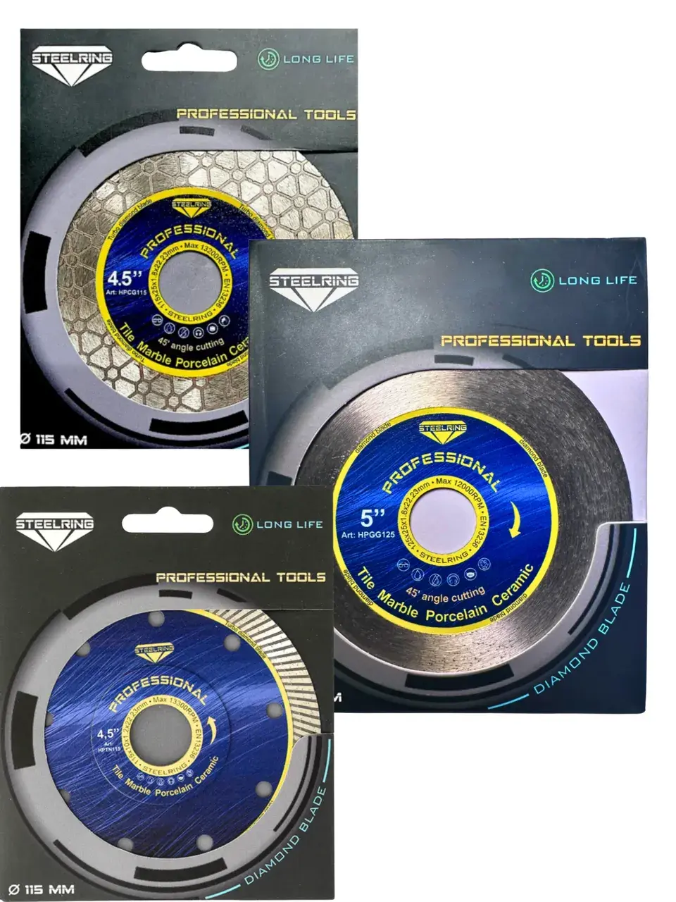 Комплект алмазних дисків Steelring Ø115 мм (KOMHPCG115) - 129189