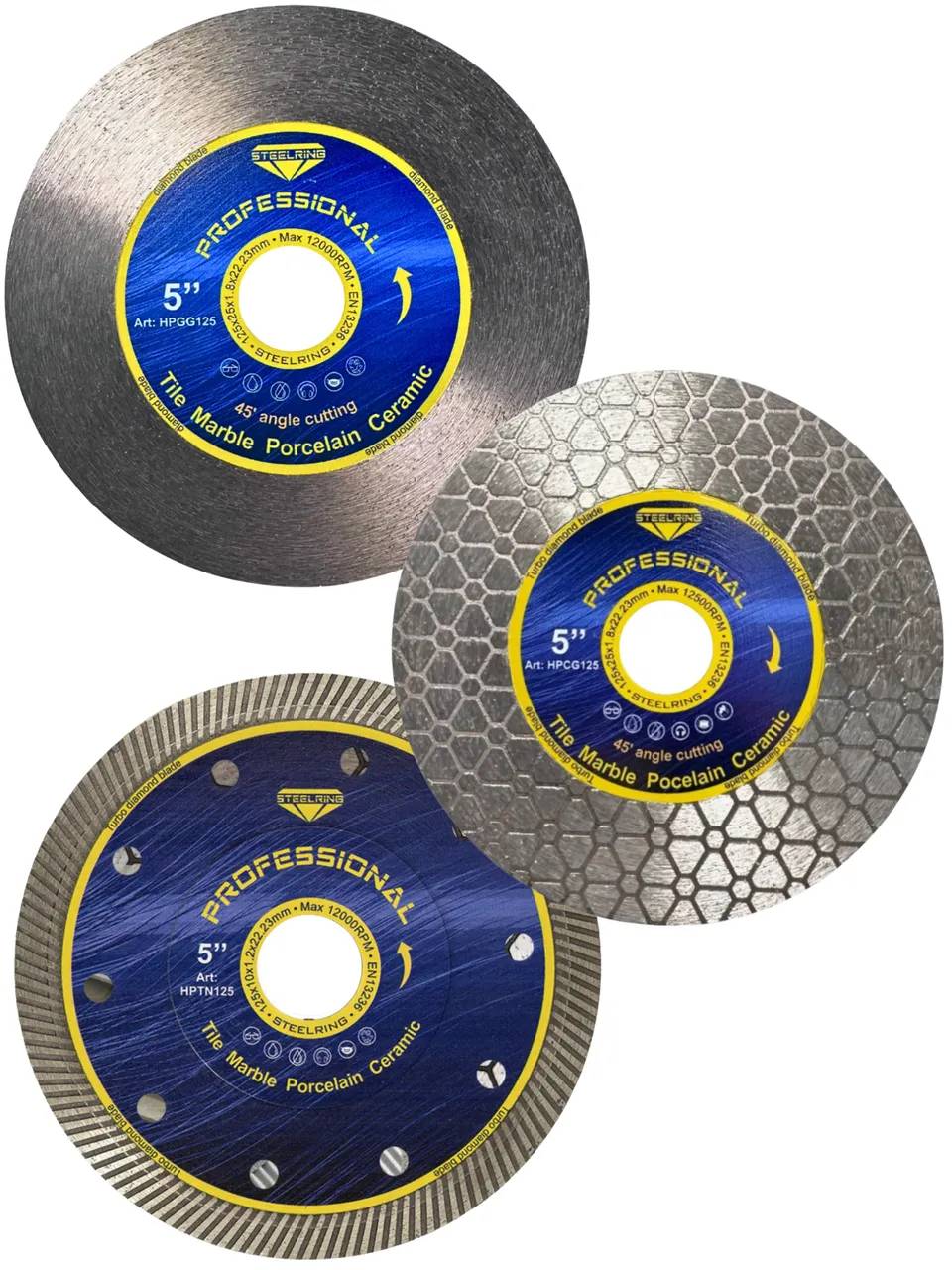 Комплект алмазних дисків Steelring Ø125 мм (KOMHPCG125) - 129190