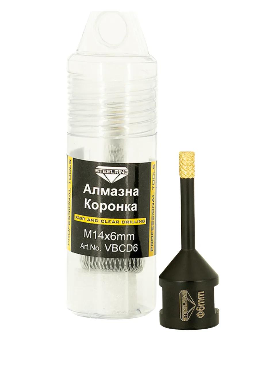 Алмазна коронка під болгарку Steelring Black M14 6 мм (VBCD6) - 129198