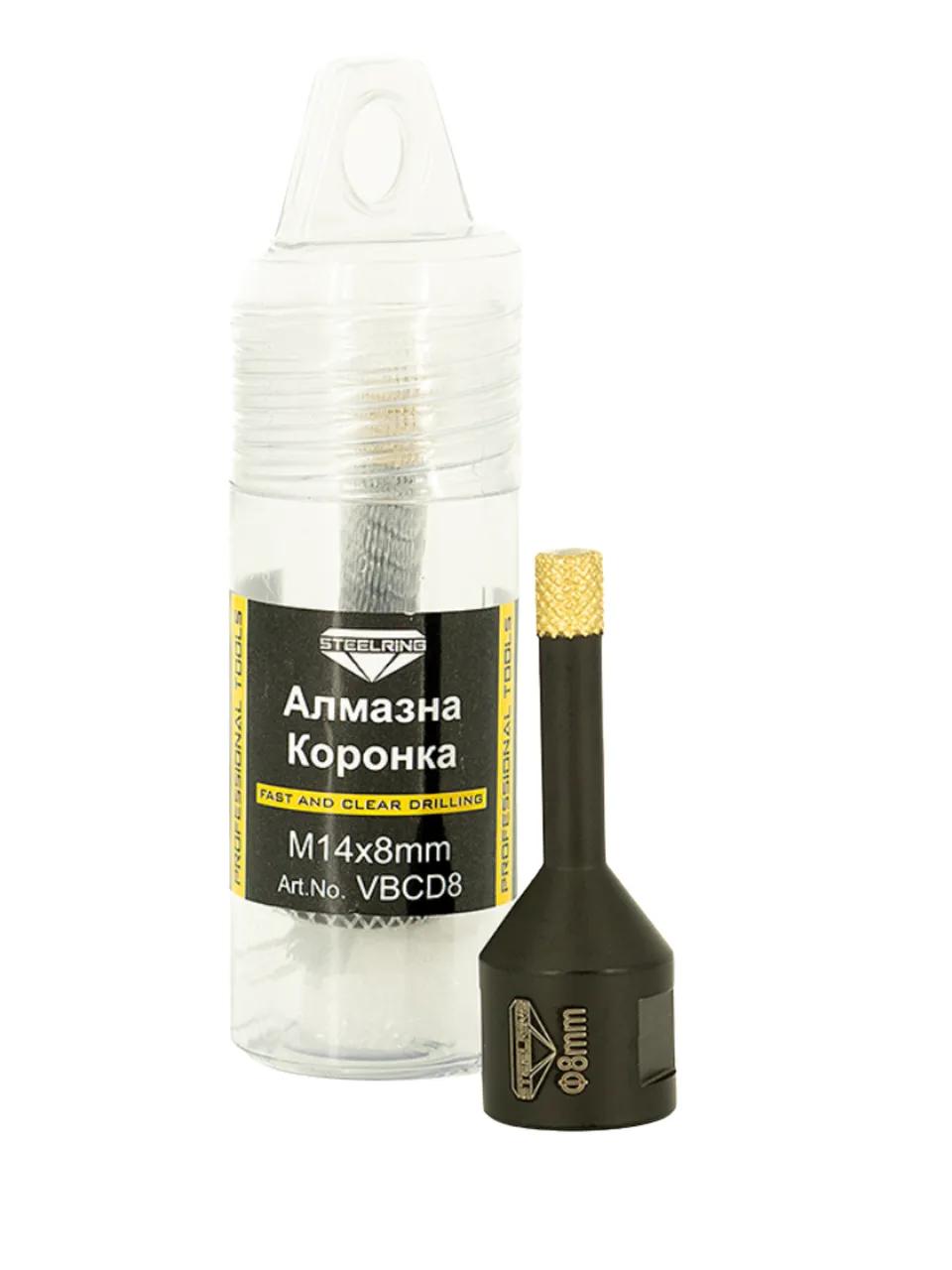 Алмазна коронка під болгарку Steelring Black M14 8 мм (VBCD8) - 129200
