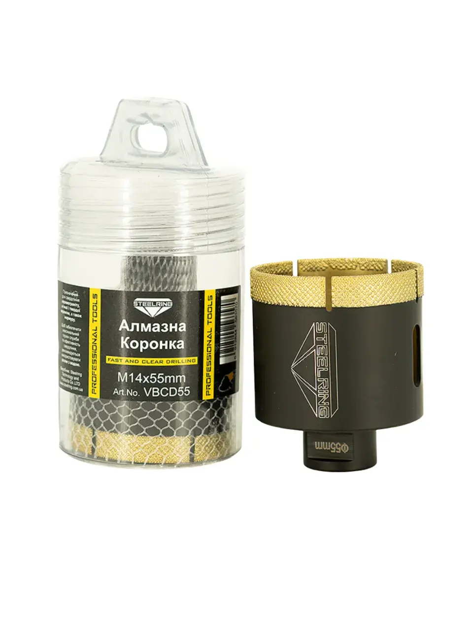 Алмазна коронка під болгарку Steelring Black M14 55 мм (VBCD55) - 129223