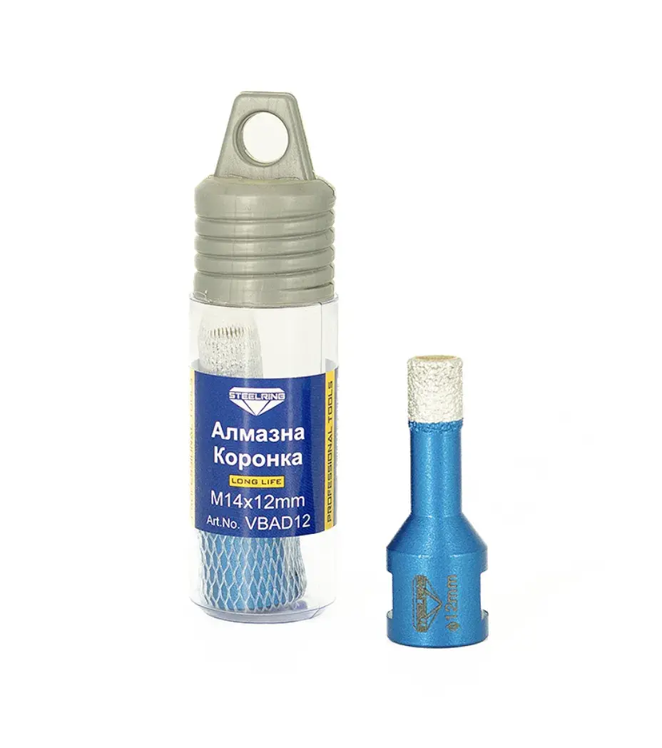 Коронка алмазная Steelring Blue M14x12 (VBAD12) - 129237